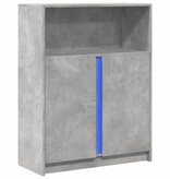 VidaXL Dressoir met LED 77x34x100 cm bewerkt hout betongrijs