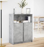 VidaXL Dressoir met LED 77x34x100 cm bewerkt hout betongrijs