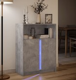 VidaXL Dressoir met LED 77x34x100 cm bewerkt hout betongrijs