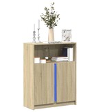 VidaXL Dressoir met LED 77x34x100 cm bewerkt hout sonoma eikenkleurig