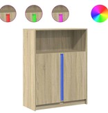 VidaXL Dressoir met LED 77x34x100 cm bewerkt hout sonoma eikenkleurig