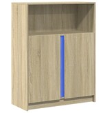 VidaXL Dressoir met LED 77x34x100 cm bewerkt hout sonoma eikenkleurig