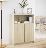 VidaXL Dressoir met LED 77x34x100 cm bewerkt hout sonoma eikenkleurig