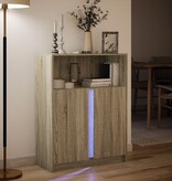 VidaXL Dressoir met LED 77x34x100 cm bewerkt hout sonoma eikenkleurig