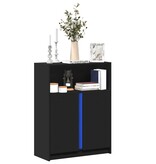 VidaXL Dressoir met LED 77x34x100 cm bewerkt hout zwart