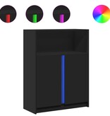 VidaXL Dressoir met LED 77x34x100 cm bewerkt hout zwart