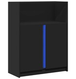 VidaXL Dressoir met LED 77x34x100 cm bewerkt hout zwart