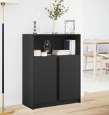 VidaXL Dressoir met LED 77x34x100 cm bewerkt hout zwart