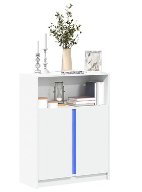 VidaXL Dressoir met LED 77x34x100 cm bewerkt hout wit