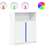 VidaXL Dressoir met LED 77x34x100 cm bewerkt hout wit