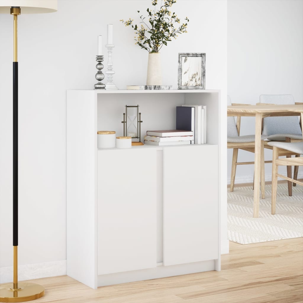 VidaXL Dressoir met LED 77x34x100 cm bewerkt hout wit