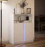 VidaXL Dressoir met LED 77x34x100 cm bewerkt hout wit
