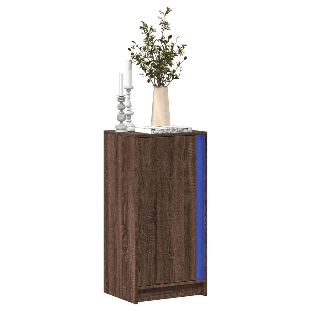 VidaXL Dressoir met LED 42,5x34x85 cm bewerkt hout bruin eikenkleur