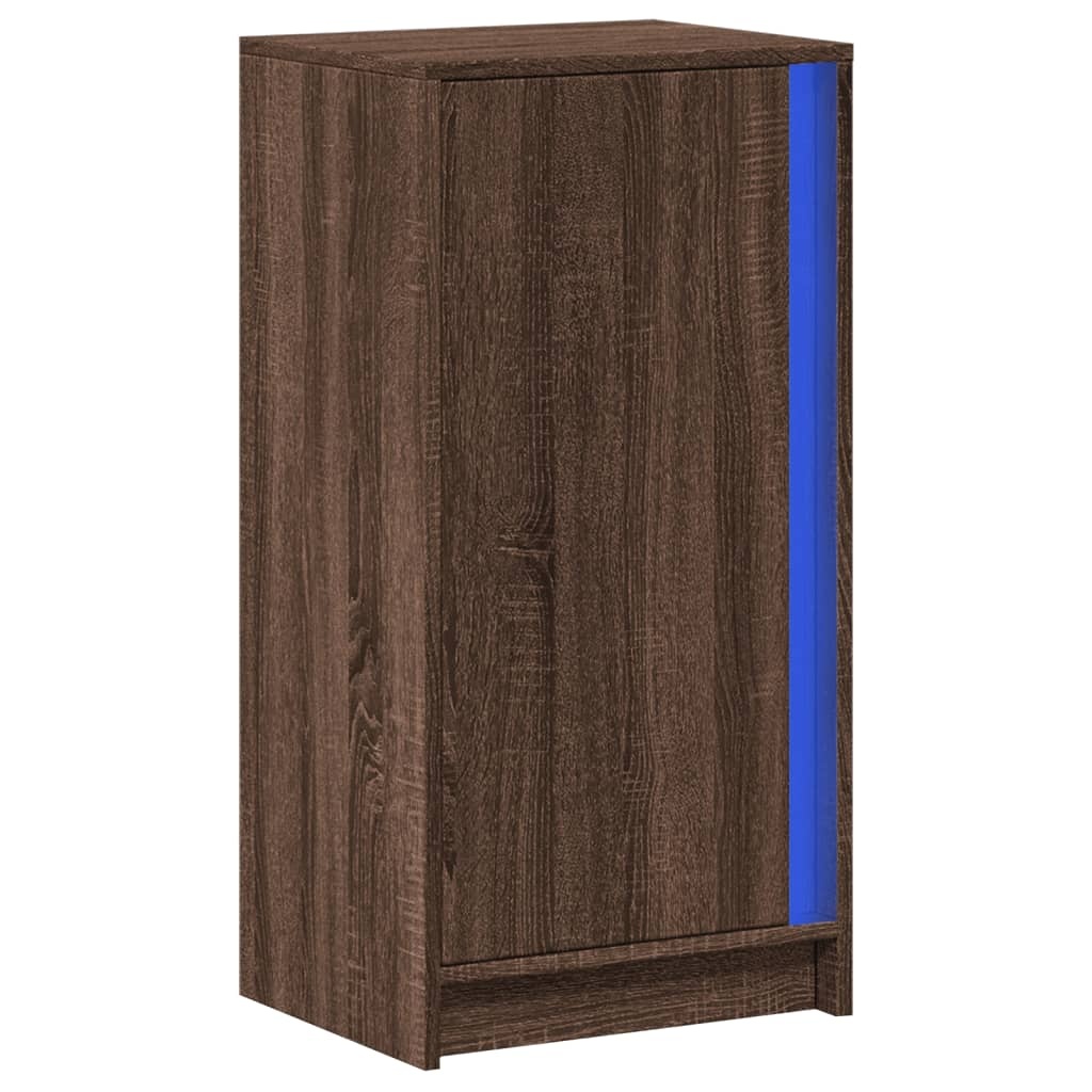 VidaXL Dressoir met LED 42,5x34x85 cm bewerkt hout bruin eikenkleur