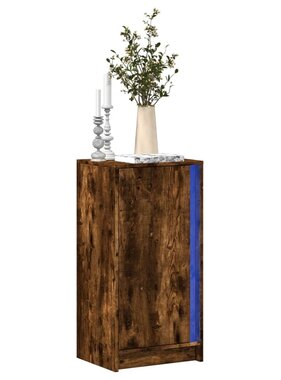 VidaXL Dressoir met LED 42,5x34x85 cm bewerkt hout gerookt eikenkleur