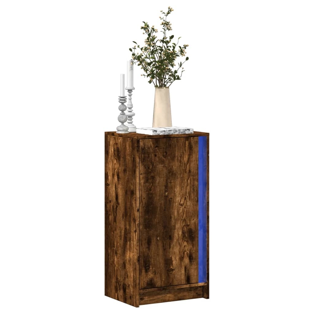VidaXL Dressoir met LED 42,5x34x85 cm bewerkt hout gerookt eikenkleur