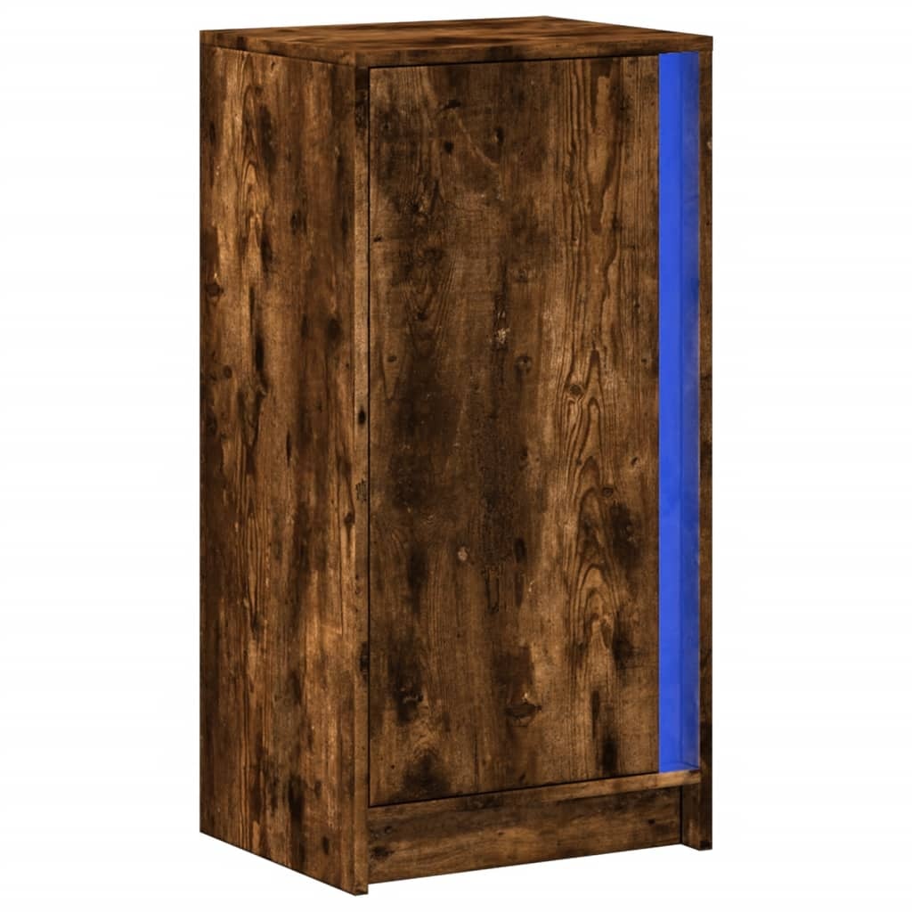 VidaXL Dressoir met LED 42,5x34x85 cm bewerkt hout gerookt eikenkleur