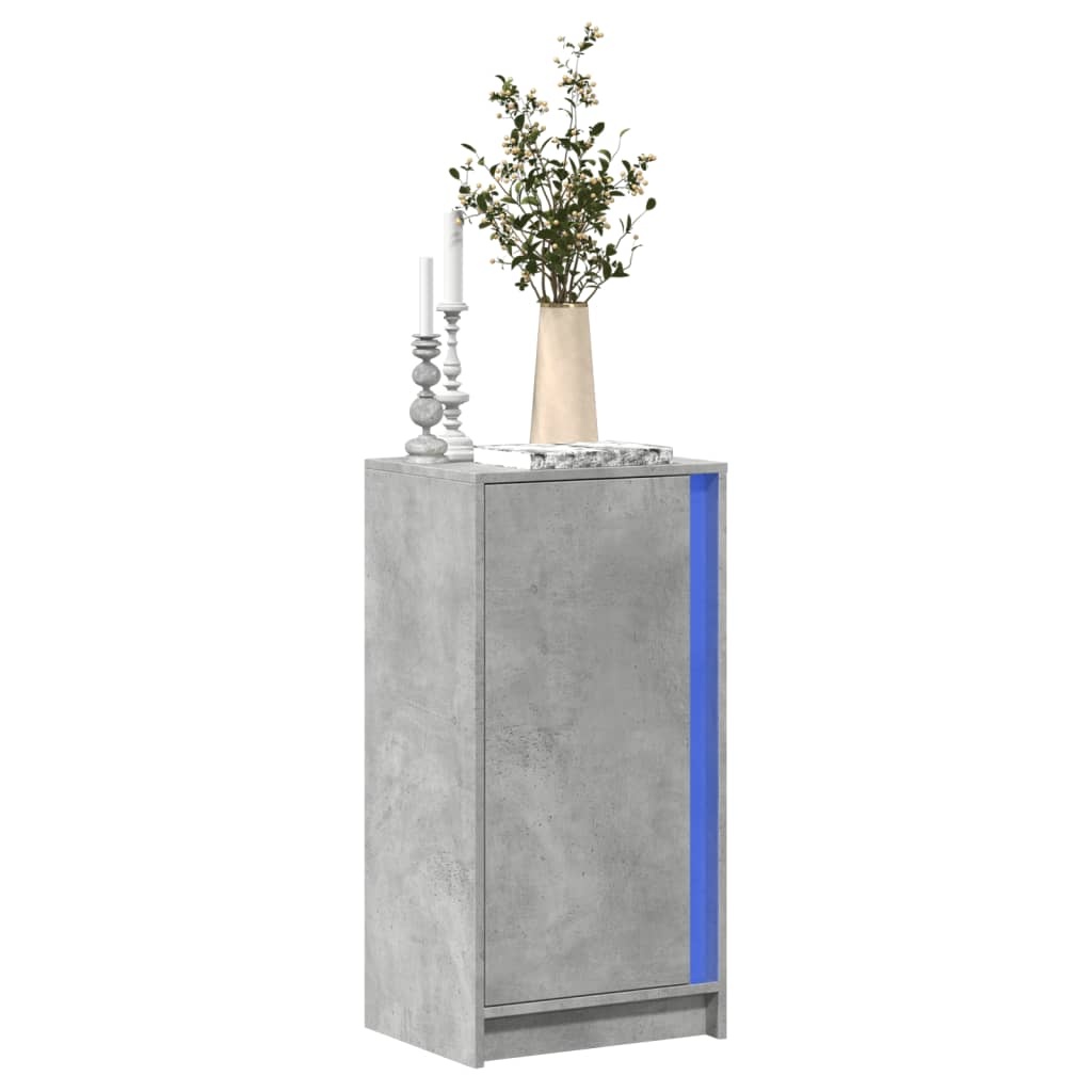VidaXL Dressoir met LED 42,5x34x85 cm bewerkt hout betongrijs