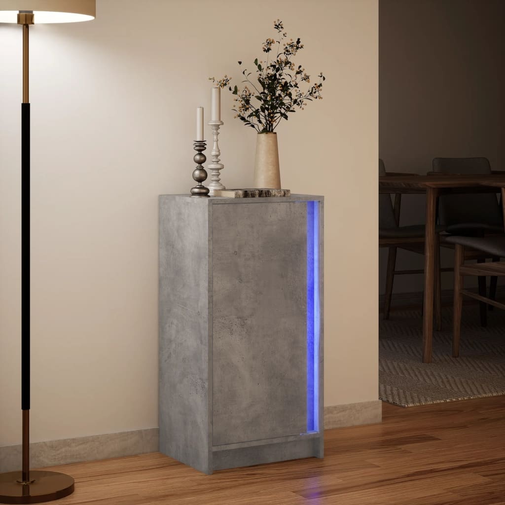 VidaXL Dressoir met LED 42,5x34x85 cm bewerkt hout betongrijs