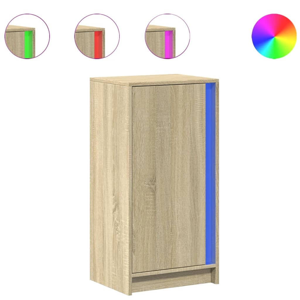VidaXL Dressoir met LED 42,5x34x85 cm bewerkt hout sonoma eikenkleurig
