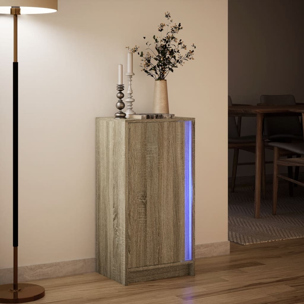 VidaXL Dressoir met LED 42,5x34x85 cm bewerkt hout sonoma eikenkleurig