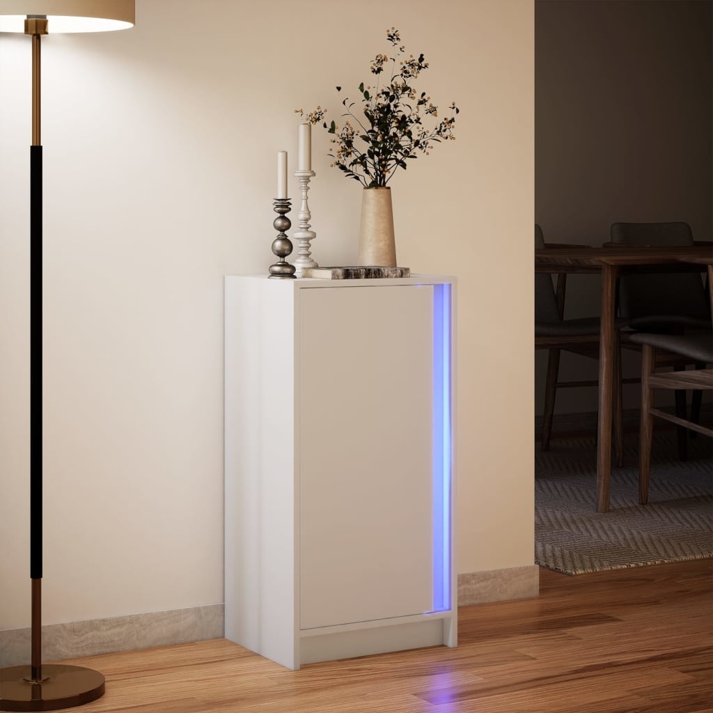 VidaXL Dressoir met LED 42,5x34x85 cm bewerkt hout wit