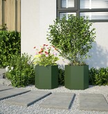 VidaXL Plantenbakken 2 st zeshoek 46x40x45 cm staal olijfgroen