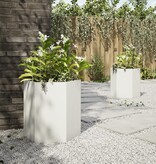 VidaXL Plantenbakken 2 st zeshoek 46x40x45 cm staal wit