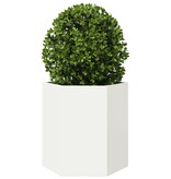 VidaXL Plantenbakken 2 st zeshoek 46x40x45 cm staal wit