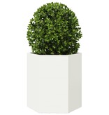 VidaXL Plantenbak zeshoek 46x40x45 cm staal wit