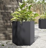 VidaXL Plantenbakken 2 st zeshoek 46x40x45 cm staal zwart