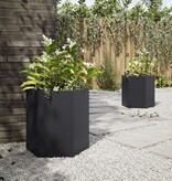 VidaXL Plantenbakken 2 st zeshoek 46x40x45 cm staal zwart