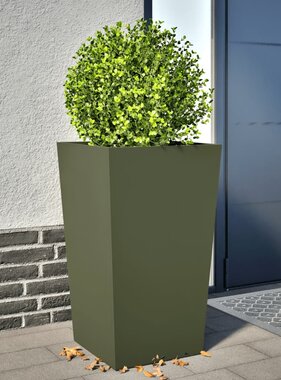 VidaXL Plantenbak 45x45x75 cm staal olijfgroen