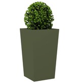 VidaXL Plantenbak 45x45x75 cm staal olijfgroen