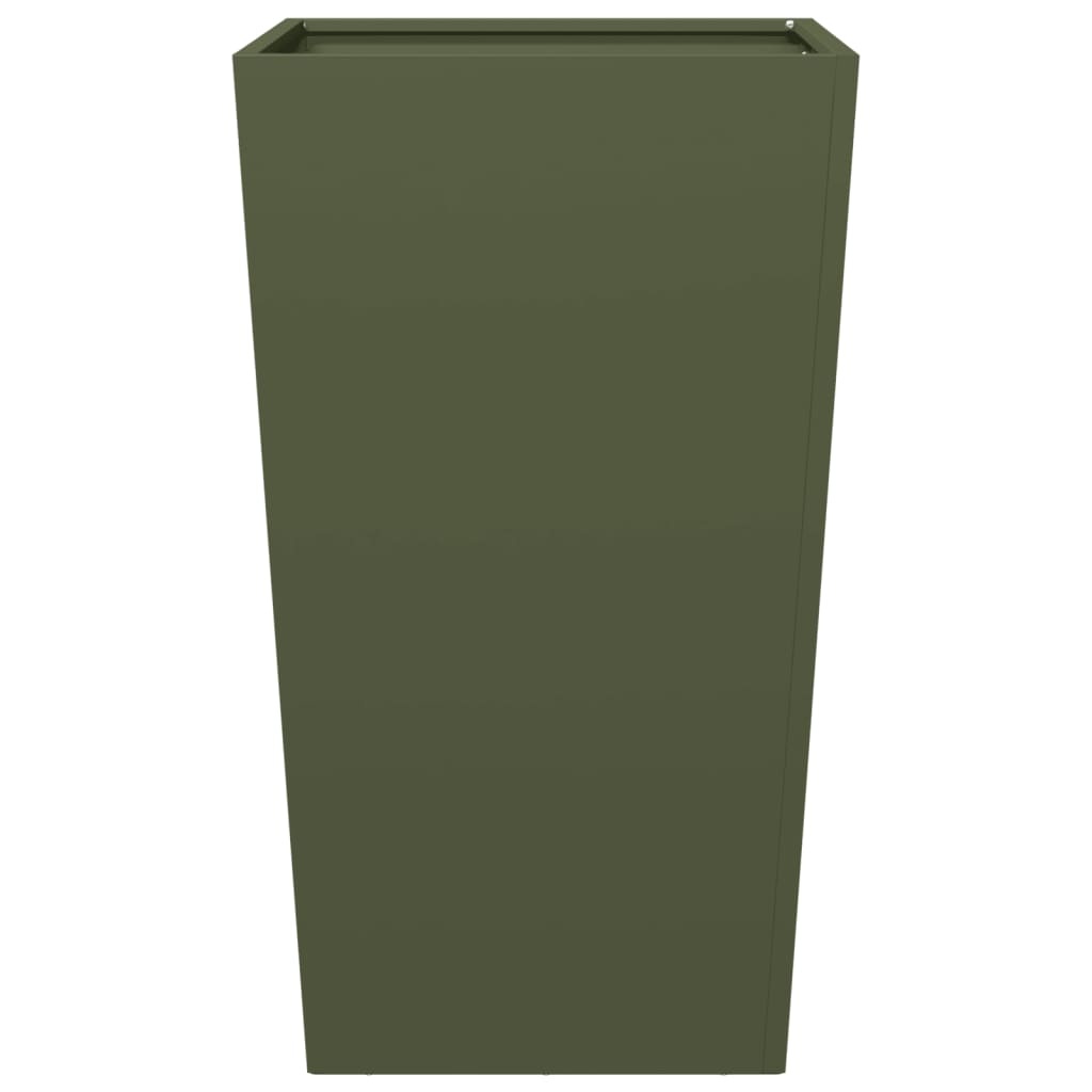 VidaXL Plantenbak 45x45x75 cm staal olijfgroen