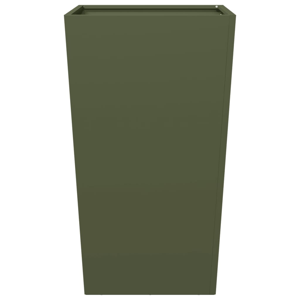 VidaXL Plantenbak 45x45x75 cm staal olijfgroen