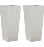 VidaXL Plantenbakken 2 st 35x35x75 cm roestvrij staal