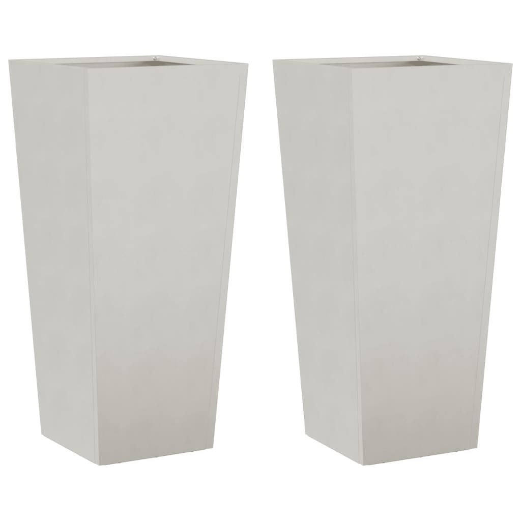 VidaXL Plantenbakken 2 st 35x35x75 cm roestvrij staal