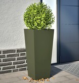 VidaXL Plantenbakken 2 st 35x35x75 cm staal olijfgroen