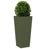 VidaXL Plantenbakken 2 st 35x35x75 cm staal olijfgroen