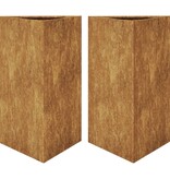 VidaXL Plantenbakken 2 st driehoek 50x43x75 cm cortenstaal