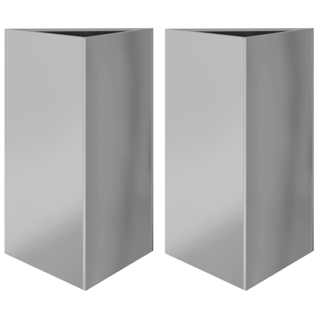 VidaXL Plantenbakken 2 st driehoek 50x43x75 cm gegalvaniseerd staal