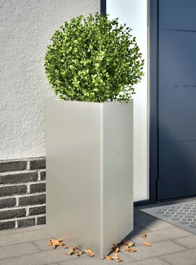 VidaXL Plantenbak driehoek 50x43x75 cm roestvrij staal