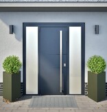 VidaXL Plantenbakken 2 st driehoek 50x43x75 cm staal olijfgroen