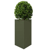 VidaXL Plantenbak driehoek 50x43x75 cm staal olijfgroen