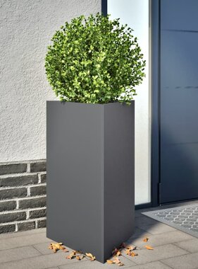 VidaXL Plantenbak driehoek 50x43x75 cm staal antracietkleurig