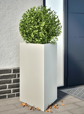 VidaXL Plantenbakken 2 st driehoek 50x43x75 cm staal wit