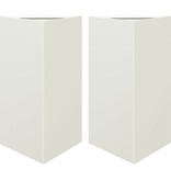 VidaXL Plantenbakken 2 st driehoek 50x43x75 cm staal wit
