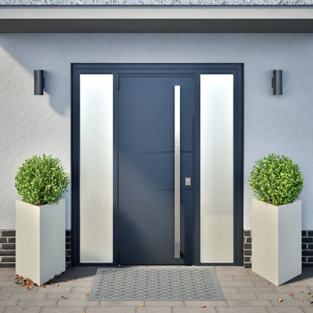VidaXL Plantenbakken 2 st driehoek 50x43x75 cm staal wit