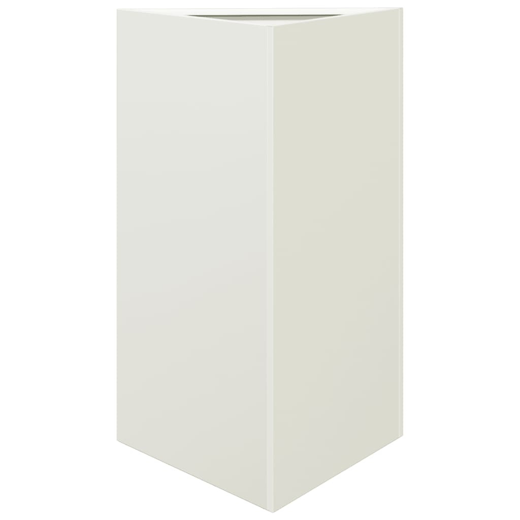VidaXL Plantenbakken 2 st driehoek 50x43x75 cm staal wit
